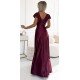 Rochie lunga din satin burgundy Cristaliza 3 - dyandra.ro