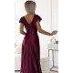 Rochie lunga din satin burgundy Cristaliza 5 - dyandra.ro