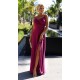 Rochie eleganta lunga din glitter burgundy Scarlett 2 - dyandra.ro