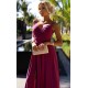 Rochie eleganta lunga din glitter burgundy Scarlett 4 - dyandra.ro