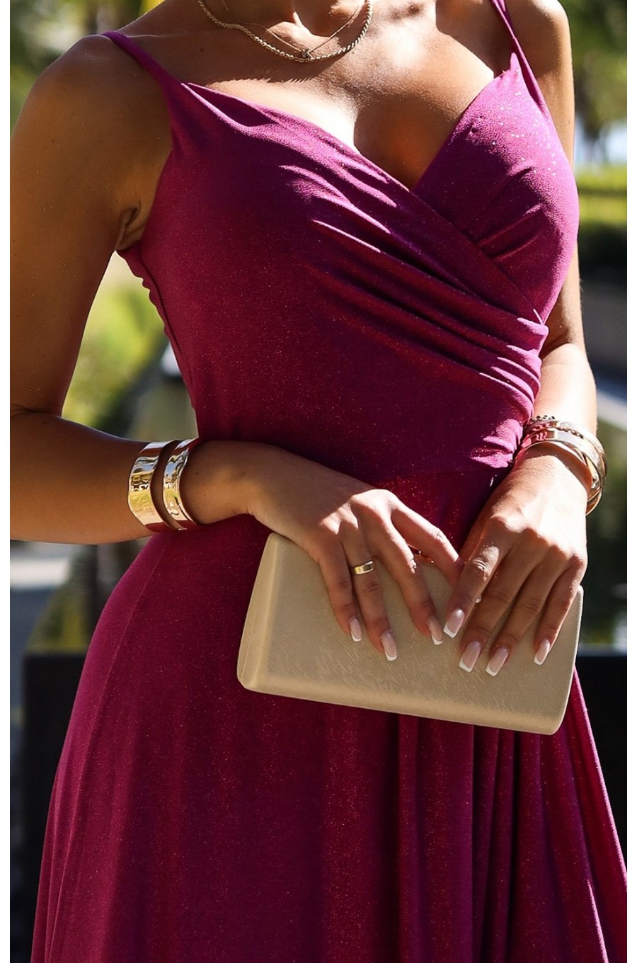 Rochie eleganta lunga din glitter burgundy Scarlett 5 - dyandra.ro