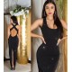 Rochie de seara lunga, glitter, neagra, mulata, cu bretele in X pe spate, Lilou Rochie de seara lunga, glitter, neagra, mulata, cu bretele in X pe spate, Lilou 7 - dyandra.ro