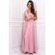 Rochie lunga roz pastel cu umerii goi din brocard Gala Rochie lunga roz pastel cu umerii goi din brocard Gala 2 - dyandra.ro