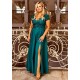 Rochie marime mare eleganta lunga verde dantela si broderie Arianza 2 - dyandra.ro