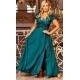 Rochie marime mare eleganta lunga verde dantela si broderie Arianza 4 - dyandra.ro