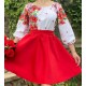 Rochie traditionala midi din tafta rosie cu maci Azra Rochie traditionala midi din tafta rosie cu maci Azra 3 - dyandra.ro