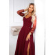 Rochie eleganta lunga burgundy vaporoasa cu maneca lunga Lorretta Rochie eleganta lunga burgundy vaporoasa cu maneca lunga Lorretta 5 - dyandra.ro
