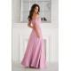 Rochie eleganta lunga glitter roz pal cu umerii goi vaporoasa Delight Rochie eleganta lunga glitter roz pal cu umerii goi vaporoasa Delight 3 - dyandra.ro