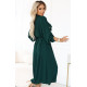 Rochie tip camasa verde midi cu maneca lunga Asiyah 3 - dyandra.ro