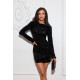 Rochie paiete scurta neagra mulata cu maneca lunga GemmaR 4 - dyandra.ro