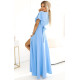 Rochie eleganta lunga baby blue vaporoasa petrecuta Kasandra 3 - dyandra.ro