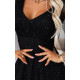 Rochie neagra lunga din brocard vaporoasa cu maneca lunga SheenyN 6 - dyandra.ro