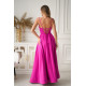 Rochie eleganta lunga roz fucsia cu bust tip corset vaporoasa Jasmine 3 - dyandra.ro