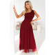 Rochie eleganta lunga burgundy vaporoasa cu glitter si un umar gol Azzurra Rochie eleganta lunga burgundy vaporoasa cu glitter si un umar gol Azzurra 2 - dyandra.ro