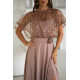 Rochie eleganta lunga cappuccino cu bust din paiete vaporoasa Azaliya Rochie eleganta lunga cappuccino cu bust din paiete vaporoasa Azaliya 4 - dyandra.ro