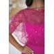 Rochie eleganta lunga fucsia cu paiete pe bust vaporoasa Azaliya 4 - dyandra.ro