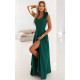 Rochie eleganta lunga verde cu floare pe bust MoniqueW Rochie eleganta lunga verde cu floare pe bust MoniqueW 2 - dyandra.ro