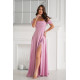 Rochie eleganta lunga glitter roz pal cu umerii goi vaporoasa Delight Rochie eleganta lunga glitter roz pal cu umerii goi vaporoasa Delight 2 - dyandra.ro