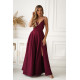 Rochie eleganta lunga burgundy cu bust tip corset vaporoasa Jasmine 2 - dyandra.ro