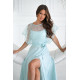 Rochie eleganta lunga menta cu paiete vaporoasa Azaliya Rochie eleganta lunga menta cu paiete vaporoasa Azaliya 3 - dyandra.ro