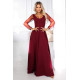 Rochie eleganta lunga burgundy vaporoasa cu maneca lunga Lorretta Rochie eleganta lunga burgundy vaporoasa cu maneca lunga Lorretta 2 - dyandra.ro