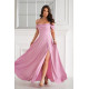Rochie eleganta lunga glitter roz pal cu umerii goi vaporoasa Delight Rochie eleganta lunga glitter roz pal cu umerii goi vaporoasa Delight 4 - dyandra.ro