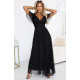 Rochie eleganta lunga neagra din brocard vaporoasa petrecuta Melania Rochie eleganta lunga neagra din brocard vaporoasa petrecuta Melania 2 - dyandra.ro