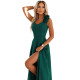 Rochie eleganta lunga verde cu floare pe bust MoniqueW Rochie eleganta lunga verde cu floare pe bust MoniqueW 6 - dyandra.ro