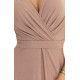 Rochie eleganta lunga cappuccino din brocard petrecuta Kasandra 5 - dyandra.ro