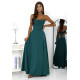 Rochie eleganta lunga verde vaporoasa cu corset si umeri goi VenussW 4 - dyandra.ro