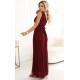 Rochie eleganta lunga burgundy din brocard vaporoasa petrecuta Melania Rochie eleganta lunga burgundy din brocard vaporoasa petrecuta Melania 3 - dyandra.ro