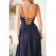 Rochie eleganta lunga bleumarin navy cu bust tip corset Jasmine 4 - dyandra.ro