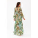Rochie de vara lunga din voal kaki multicolor cu maneca lunga Anamaria Rochie de vara lunga din voal kaki multicolor cu maneca lunga Anamaria 4 - dyandra.ro
